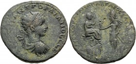 MESOPOTAMIA. Edessa . Gordian III, with Abgar X Phraates, 238-244. (Bronze, 32 mm, 19.14 g, 10 h). AVTOK K M ANT ΓOΡΔIANOC CЄB Radiate draped and cuir...