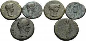 Rhoemetalkes I with Augustus, Claudius & Galba, 1st Century AD. (Bronze, 30.07 g). Lot of three Roman Provincial Coins from the 1st Century AD. ( 1 )....