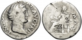 Otho, 69. Fourrée Denarius (Silver, 18 mm, 2.81 g, 5 h). IMP OTHO CAESAR AVG TR P Bare head of Otho to right. Rev. PONT MAX Vesta seated left, holding...