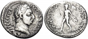 Vitellius, 69. Denarius (Silver, 19 mm, 3.09 g, 5 h), Lugdunum (Lyon), c. March-July 69. A VITELLIVS IMP GERMAN Laureate head of Vitellius to right, g...