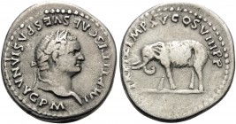 Titus, 79-81. Denarius (Silver, 18 mm, 3.00 g, 4 h), Rome, January-June 80. IMP TITVS CAES VESPASIAN AVG P M Laureate head of Titus to right. Rev. TR ...