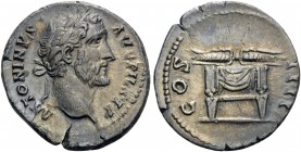 Antoninus Pius, 138-161. Denarius (Silver, 18.5 mm, 2.78 g, 7 h), Rome. ANTONINVS AVG PIVS P P Laureate head of Antoninus Pius to right. Rev. COS IIII...