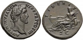 Antoninus Pius, 138-161. Sestertius (Orichalcum, 32 mm, 25.83 g, 12 h), Rome, 141-143. ANTONINVS AVG PI-VS P P TR P COS III Laureate head of Antoninus...
