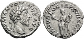 Marcus Aurelius, 161-180. Denarius (Silver, 18 mm, 3.27 g, 12 h), Rome, 163. IMP M ANTONINVS AVG Laureate head of Marcus Aurelius to right. Rev. PROV ...