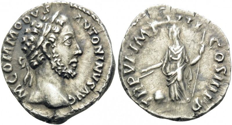 Commodus, 177-192. Denarius (Silver, 19 mm, 3.13 g, 6 h), Rome, 181. M COMMODVS ...