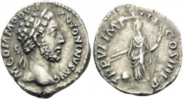 Commodus, 177-192. Denarius (Silver, 19 mm, 3.13 g, 6 h), Rome, 181. M COMMODVS ANTONINVS AVG Laureate head of Commodus to right. Rev. TR P VI•IMP III...