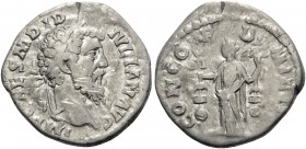 Didius Julianus, 193. Denarius (Silver, 17 mm, 2.76 g, 12 h), Rome. IMP CAES M DID IVLIAN AVG Laureate head of Didius Julianus to right. Rev. CONCORD ...