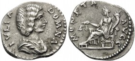 Julia Domna, Augusta, 193-217. Denarius (Silver, 18 mm, 2.54 g, 5 h), Laodicea ad Mare, 193-196. IVLIA DOMNA Draped bust of Julia Domna to right, her ...