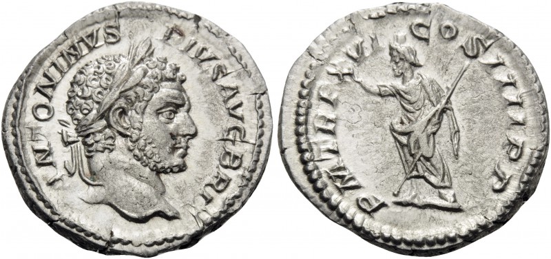 Caracalla, 198-217. Denarius (Silver, 19 mm, 2.86 g, 6 h), Rome, 213. ANTONINVS ...