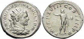 Caracalla, Caesar, AD 196-198. Antoninianus (Silver, 23 mm, 5.08 g, 2 h), Rome, 215. ANTONINVS PIVS AVG GERM Radiate, draped and cuirassed bust of Car...