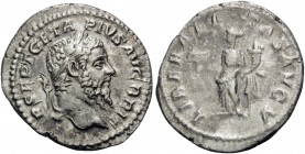 Geta, 209-211. Denarius (Silver, 20.5 mm, 2.87 g, 7 h), Rome, 211. P SEPT GETA PIVS AVG BRIT Laureate and bearded head of Geta to right, with features...