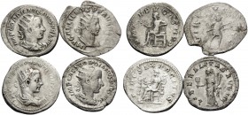 Elagabalus, Gordian III, Gallienus, 218-268. (Silver, 8.53 g). Lot of four Antoniniani. ( 1 ). Elagabalus, 218 - 219. Rome, 22 mm, 4.47 g, 7h. RIC 70....