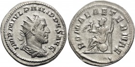 Philip I, AD 244-249. Antoninianus (Silver, 22 mm, 4.11 g, 6 h), Rome, 244-247. IMP M IVL PHILIPPVS AVG Radiate, draped and cuirassed bust of Philip I...