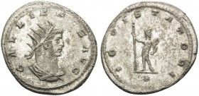 Gallienus, 253-268. Antoninianus (Silver, 22 mm, 4.42 g, 6 h), Antioch, 263. GALLIENVS AVG Radiate, draped and cuirassed bust of Gallienus to right. R...