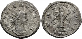 Gallienus, 253-268. Antoninianus (Billon, 20 mm, 4.39 g, 12 h), Antioch, 267. GALLIENVS AVG Radiate and cuirassed bust of Gallienus to right. Rev. LVN...