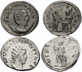 Gallienus, with Salonina, 253-268. (Silver, 6.86 g). Lot of two fine Antoniniani. ( 1 ). Gallienus. Rome, 22 mm, 3.63 g, 6h. RIC 181. With a fine port...