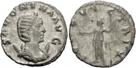 Salonina, Augusta, 254-268. Antoninianus (Billon, 20 mm, 2.72 g, 5 h), Rome, 254-257. SALONINA AVG Diademed and draped bust of Salonina to right, set ...