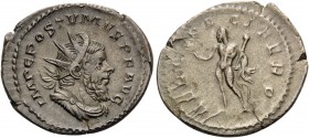 Postumus, Romano-Gallic Emperor, 260-269. Antoninianus (Billon, 24 mm, 4.39 g, 1 h), Cologne (Colonia Agrippina), 261. IMP C POSTVMVS P F AVG Radiate,...
