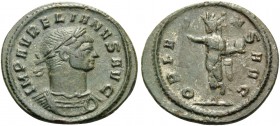 Aurelian, 270-275. Denarius (Billon, 19 mm, 2.28 g, 12 h), Rome, 275. IMP AVRELIANVS AVG Laureate and cuirassed bust of Aurelian to right. Rev. ORIENS...