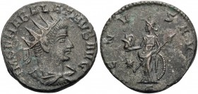 Vabalathus, usurper, 268-272. Antoninianus (Billon, 19 mm, 3.76 g, 11 h), Antioch, 5th officina, 272. IM C VHABALATHVS AVG Radiate, draped, and cuiras...