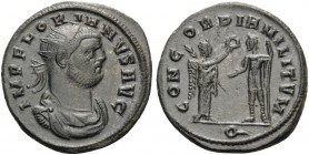 Florian, 276. Antoninianus (Billon, 17 mm, 4.26 g, 6 h), Cyzicus, July-August 276. IMP FLORIANVS AVG Radiate, draped and cuirassed bust of Florian to ...