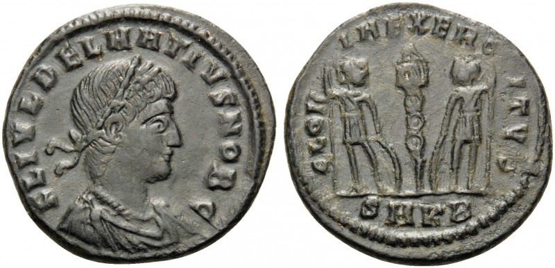 Delmatius, Caesar, 335-337. Follis (Bronze, 16 mm, 1.62 g, 5 h), struck under Co...