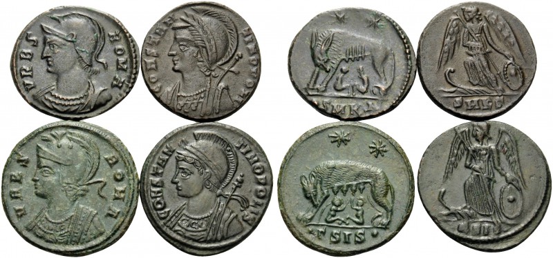 Commemorative Series, 330-354. (Bronze, 10.25 g). Lot of Four Constantinian Foll...