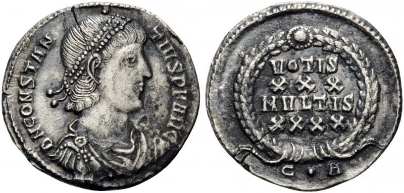 Constantius II, 337-361. Siliqua (Silver, 20.5 mm, 3.22 g, 5 h), Constantinople,...