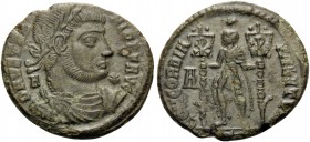 Vetranio, 350. Maiorina (Bronze, 21 mm, 4.60 g, 6 h), Siscia. D N VETRANIO P F AVG Laureate, draped and cuirassed bust of Vetranio to right; behind, A...