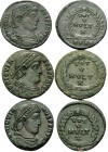 Jovian, 363-364. (Bronze, 8.38 g). Lot of Three Bronzes from the Sirmium mint. ( 1 ). 18 mm, 2.64 g, 12h. RIC 118. ( 2 ). 18 mm, 2.64 g, 6h. ( 3 ). 19...