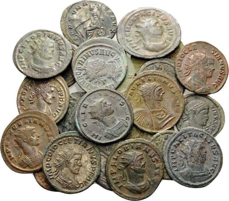 ROMAN. A collection of 25 Coins, 3rd-4rth century AD. (Bronze, 82.00 g). Lot of ...