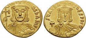 Nicephorus I, with Stauracius, 802-811. Solidus (Gold, 19.5 mm, 4.47 g, 6 h), Constantinople, 803-811. nICIFOROS bASILЄ’ Crowned, bearded and facing b...