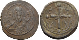 Anonymous Folles, time of Nicephorus III, circa 1078-1081. Follis (Bronze, 25 mm, 4.89 g, 6 h), Class I, Constantinople. Facing bust of Christ Pantokr...