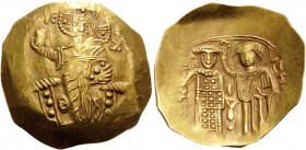 John III Ducas (Vatatzes), emperor of Nicaea, 1222-1254. Hyperpyron (Gold, 26 mm, 4.36 g, 6 h), Magnesia, 1232-1254 (?). IC - XC Christ enthroned faci...