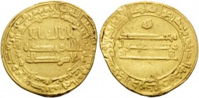 ISLAMIC, 'Abbasid Caliphate. Al-Ma'mun, AH 199-218 / AD 813-833. Dinar (Gold, 19 mm, 2.62 g, 12 h), Misr (Cairo) mint, AH 215 = 830-831 AD. Arabic ins...