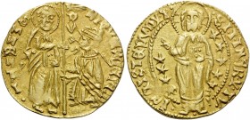 CRUSADERS. Chios . Maona Society, circa 1347-1385. Ducat (Gold, 21.5 mm, 3.53 g, 10 h), imitating a Venician ducat of Antonio Venier, uncertain mint. ...