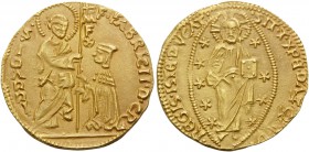 CRUSADERS. Knights of Rhodes (Knights Hospitallers) . Fabrizio del Carretto, 1513-1521. Ducat (Gold, 21 mm, 3.54 g, 4 h), imitating the Venetian Ducat...