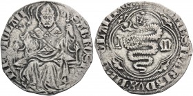 ITALY. Milano (Duchi) . Giovanni Maria Visconti, 1402-1412. Grosso (Silver, 24 mm, 2.30 g, 7 h). + S AMBROSIVS MEDIOLAN St. Ambrose mitred, nimbate, s...