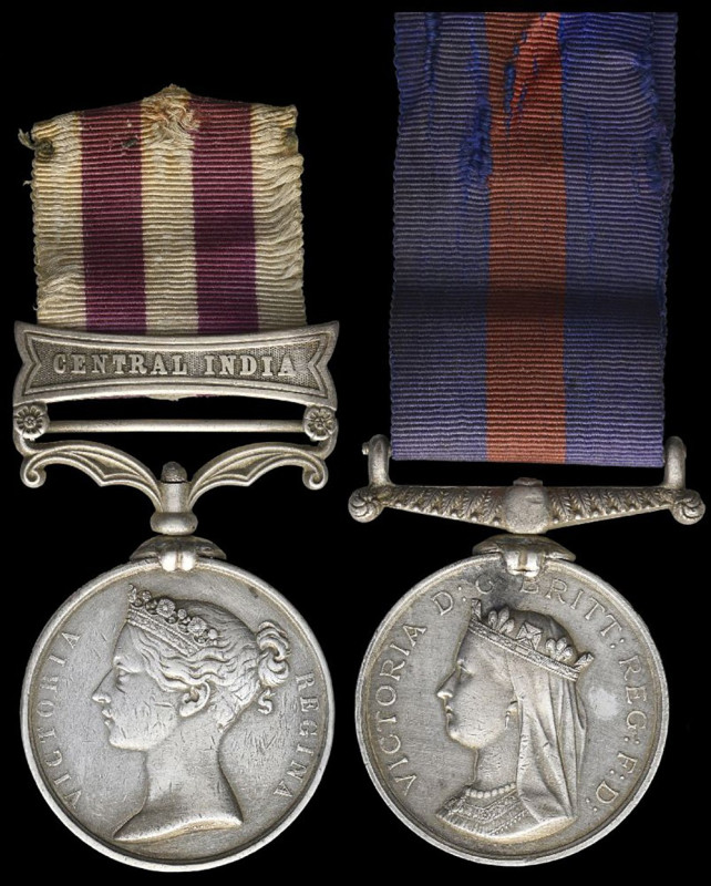 An Indian Mutiny and New Zealand Campaign Pair awarded to Private James Scott, 1...