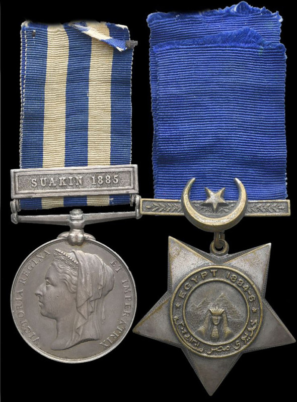 A Scarce Egypt and Sudan Pair awarded to Private J. W. Long, Medical Staff Corps...