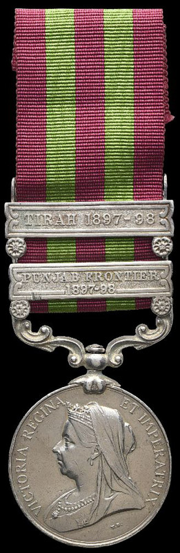 India General Service, 1895-1908, 2 clasps, Punjab Frontier 1897-98, Tirah 1897-...