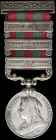 India General Service, 1895-1902, 3 clasps, Punjab Frontier 1895, Punjab Frontier 1897-98, Tirah 1897-98, with silver top bar (3352 Cpl G. Henderson 1...