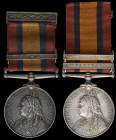 Queen’s South Africa (2), 1899-1902, single clasp, Natal, this loose upon ribbon (7862 Pte J. Gourlay. Scottish Rifles.), with silver top bar; and 2 c...