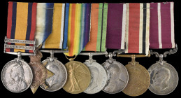 The Boer War, Great War and WW2 Long & Meritorious Service Group of 8 awarded to C.S.M. Frank Gilbert, Royal Engineers, who was Mentioned in Despatche...