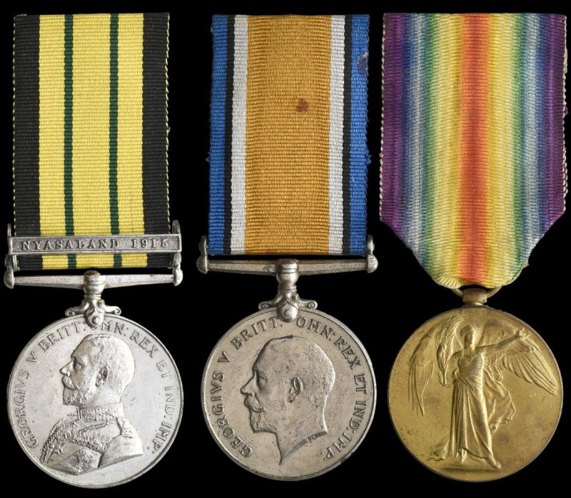 The A.G.S. ‘Nyasaland 1915’ and Great War Group of 3 awarded to Lieutenant John ...