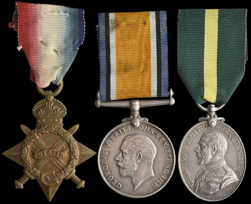 A Great War Territorial Force Efficiency Medal Group of 3 awarded to Sergeant No...