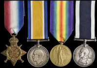 A Great War Royal Navy Long Service and Good Conduct Group of 4 awarded to Chief Painter James William Charles Harvey, R.N., comprising: 1914-15 Star ...