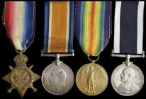 A Great War ‘Battle of Jutland’ Long Service Group of 4 with Jutland Memorial Medal awarded to R.P.O. Leonard William Tyso, R.N., who served aboard H....
