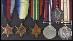 An Unusual WW2 and ‘Double Issue’ Naval General Service Medal 'Malaya' Group of 6 awarded to Marine Sydney Shaw, Royal Marines, who served latterly in...