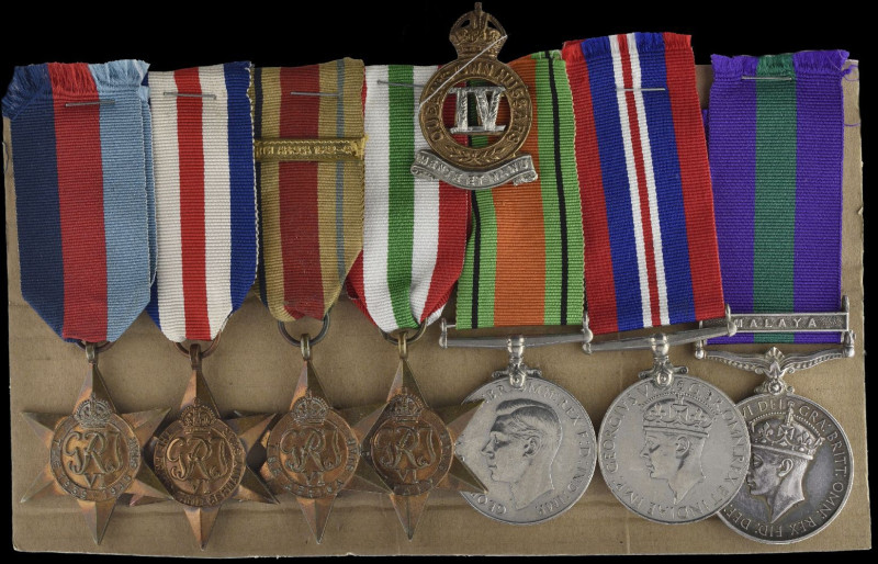 A WW2 and G.S.M. ‘Malaya’ Group of 7 awarded to Sergeant John Rockell O’Connor, ...